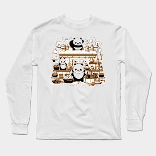 Panda Food Passion: Restaurant Ramen Panda Feast Mode: Culinary Cuteness Long Sleeve T-Shirt